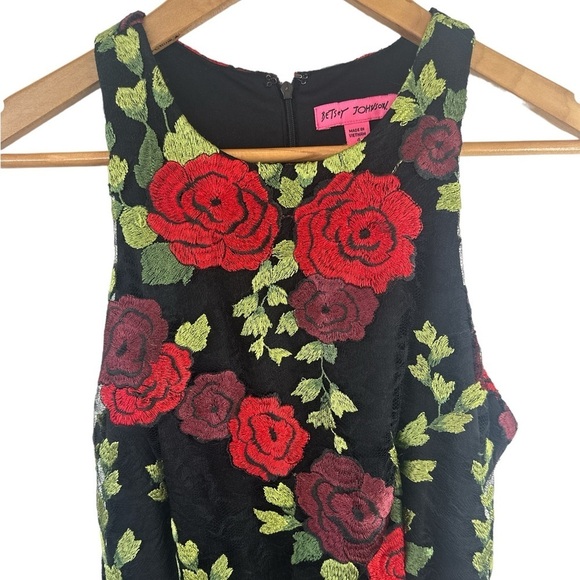 Betsey Johnson Black and Red Floral Dress - Picture 5 of 14